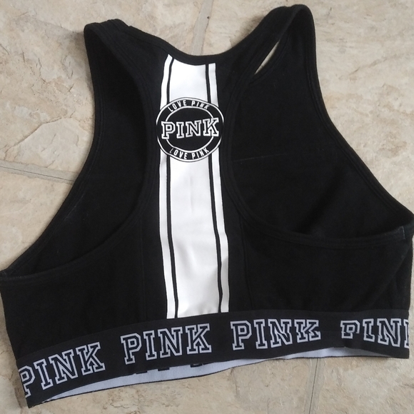 Pink ultra high neck racerback bralette size medium. EUC - Picture 3 of 3